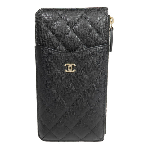 CHANEL 牛皮皮革Classic Phone Pouch with Zipper長錢包/手機袋