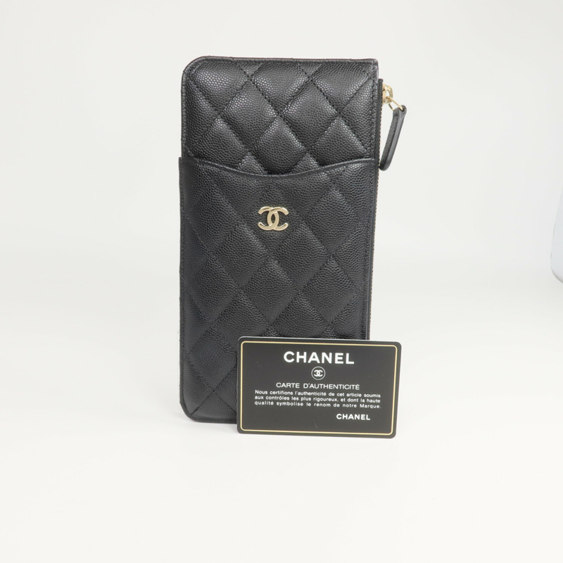 CHANEL 牛皮皮革Classic Phone Pouch with Zipper長錢包/手機袋-15