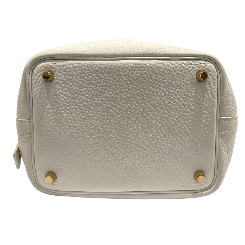 HERMES PICOTIN 18 皮革 冰藍色 淡金釦-4