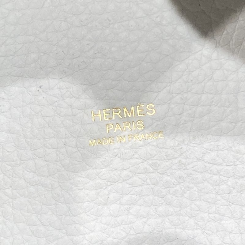 HERMES PICOTIN 18 皮革 冰藍色 淡金釦-11