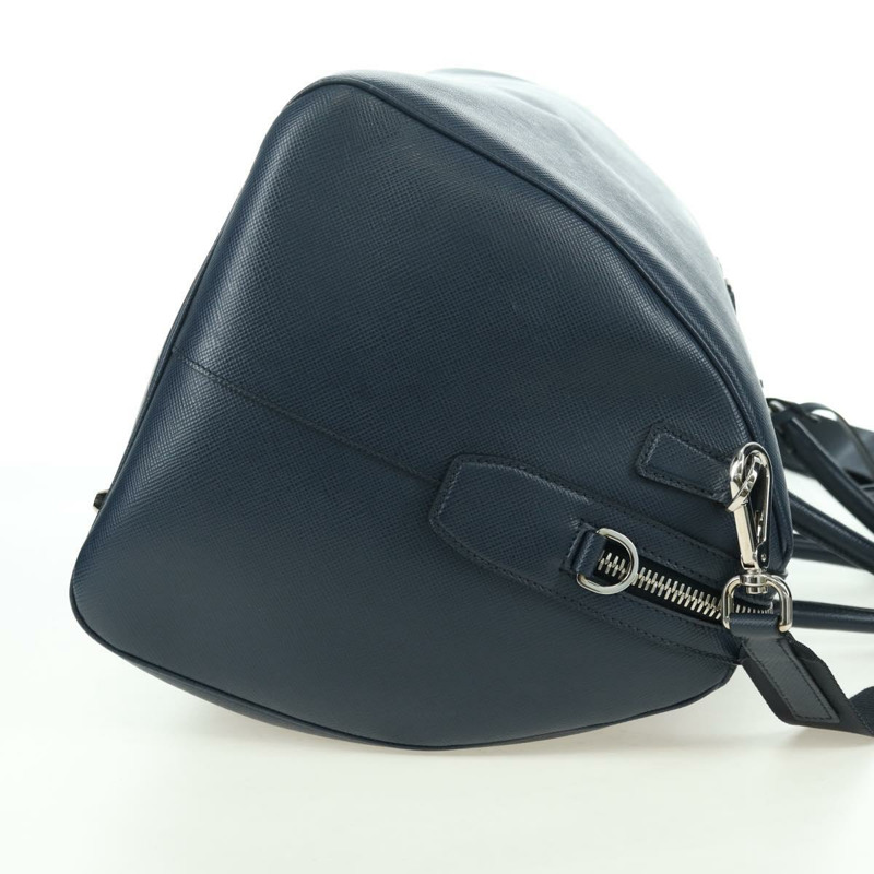 【日本直送】PRADA 波士頓包 Safiano 皮革 2way 海軍藍/銀色 2VC370 正品 yk20306V-3