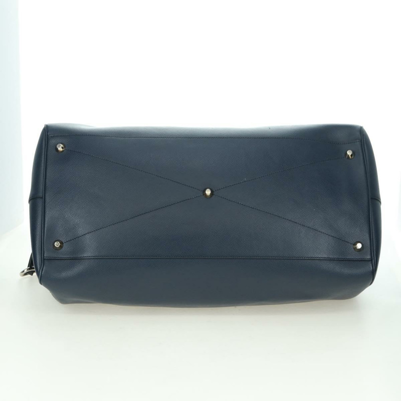 【日本直送】PRADA 波士頓包 Safiano 皮革 2way 海軍藍/銀色 2VC370 正品 yk20306V-4