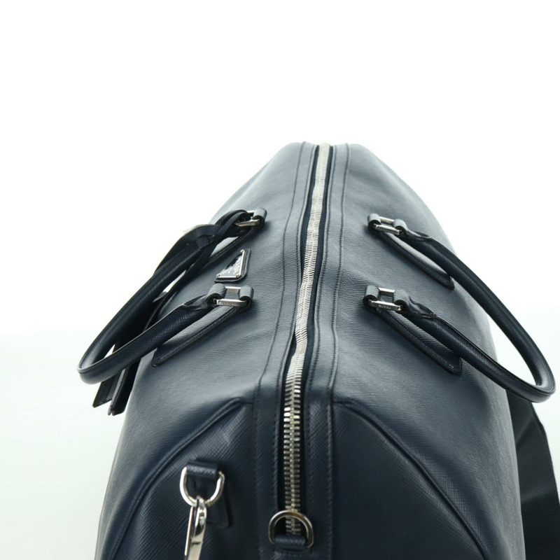 【日本直送】PRADA 波士頓包 Safiano 皮革 2way 海軍藍/銀色 2VC370 正品 yk20306V-5
