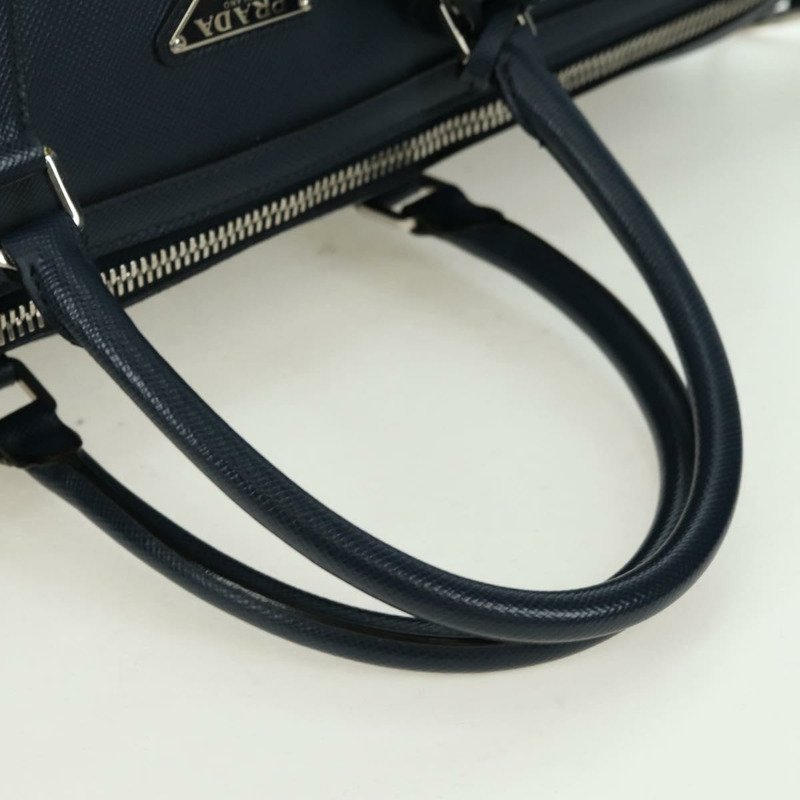 【日本直送】PRADA 波士頓包 Safiano 皮革 2way 海軍藍/銀色 2VC370 正品 yk20306V-6