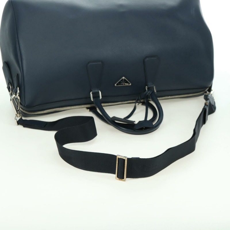 【日本直送】PRADA 波士頓包 Safiano 皮革 2way 海軍藍/銀色 2VC370 正品 yk20306V-7