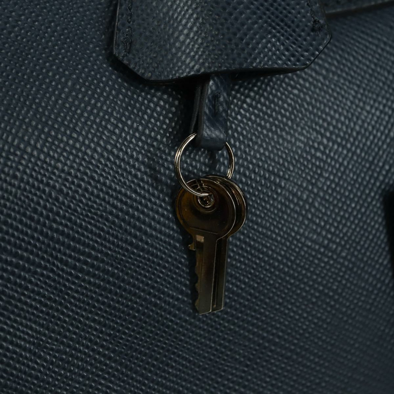 【日本直送】PRADA 波士頓包 Safiano 皮革 2way 海軍藍/銀色 2VC370 正品 yk20306V-8