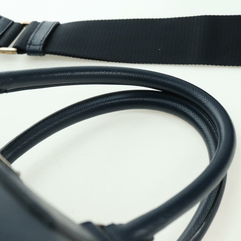 【日本直送】PRADA 波士頓包 Safiano 皮革 2way 海軍藍/銀色 2VC370 正品 yk20306V-13