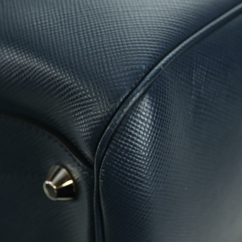【日本直送】PRADA 波士頓包 Safiano 皮革 2way 海軍藍/銀色 2VC370 正品 yk20306V-18