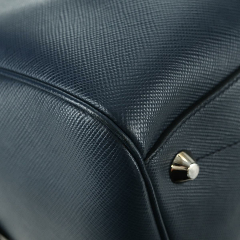 【日本直送】PRADA 波士頓包 Safiano 皮革 2way 海軍藍/銀色 2VC370 正品 yk20306V-19