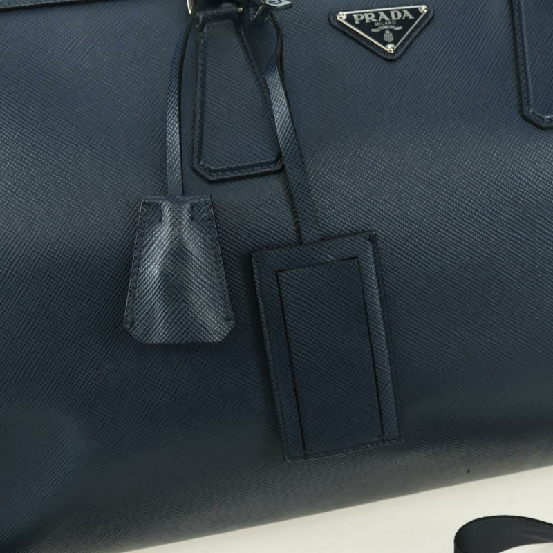 【日本直送】PRADA 波士頓包 Safiano 皮革 2way 海軍藍/銀色 2VC370 正品 yk20306V-22