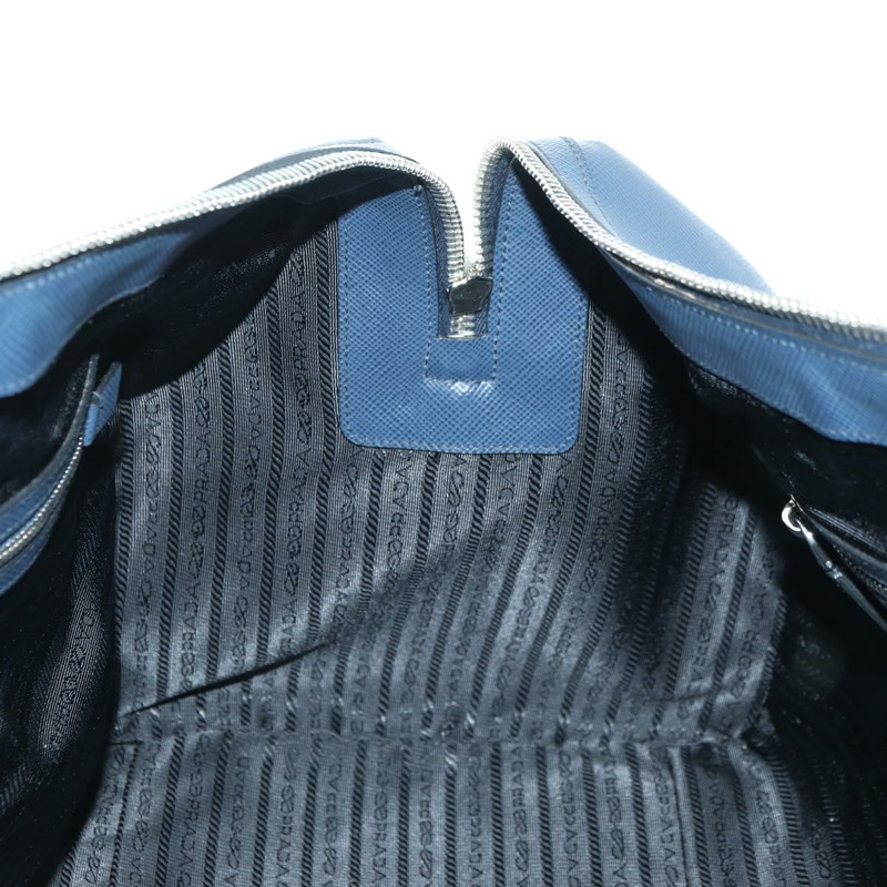 【日本直送】PRADA 波士頓包 Safiano 皮革 2way 海軍藍/銀色 2VC370 正品 yk20306V-25
