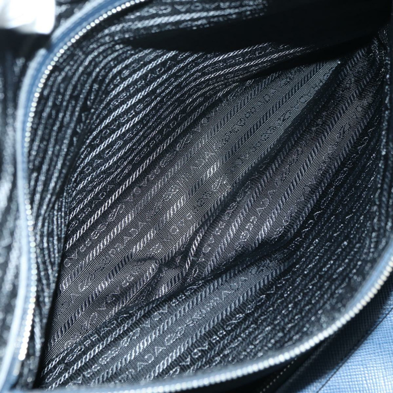 【日本直送】PRADA 波士頓包 Safiano 皮革 2way 海軍藍/銀色 2VC370 正品 yk20306V-28