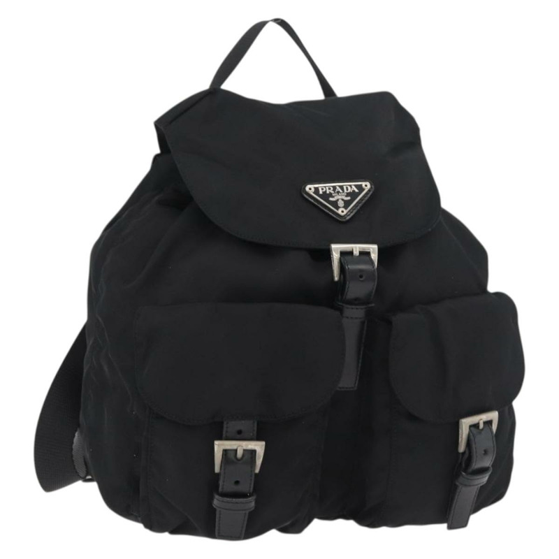 【日本直送】PRADA 雙肩包 尼龍 黑色 銀色 正品 176615A-0