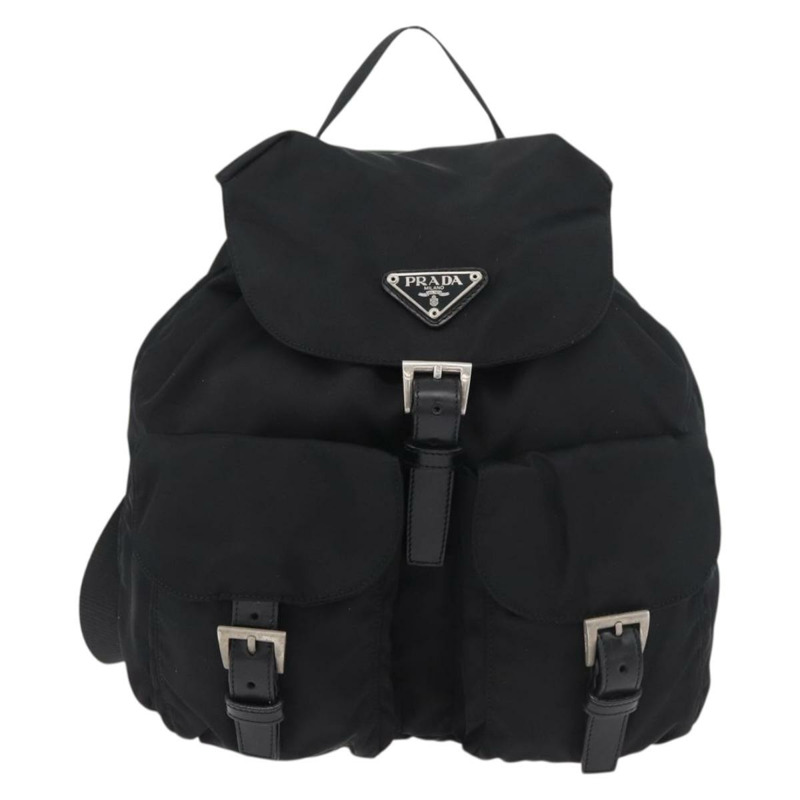 【日本直送】PRADA 雙肩包 尼龍 黑色 銀色 正品 176615A-12