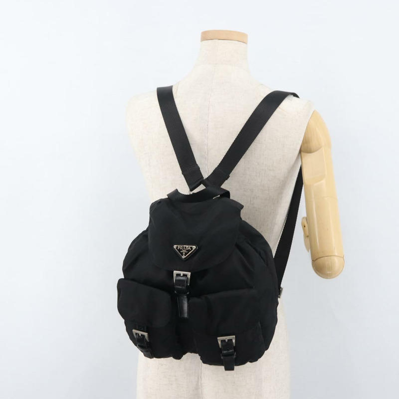 【日本直送】PRADA 雙肩包 尼龍 黑色 銀色 正品 176615A-30