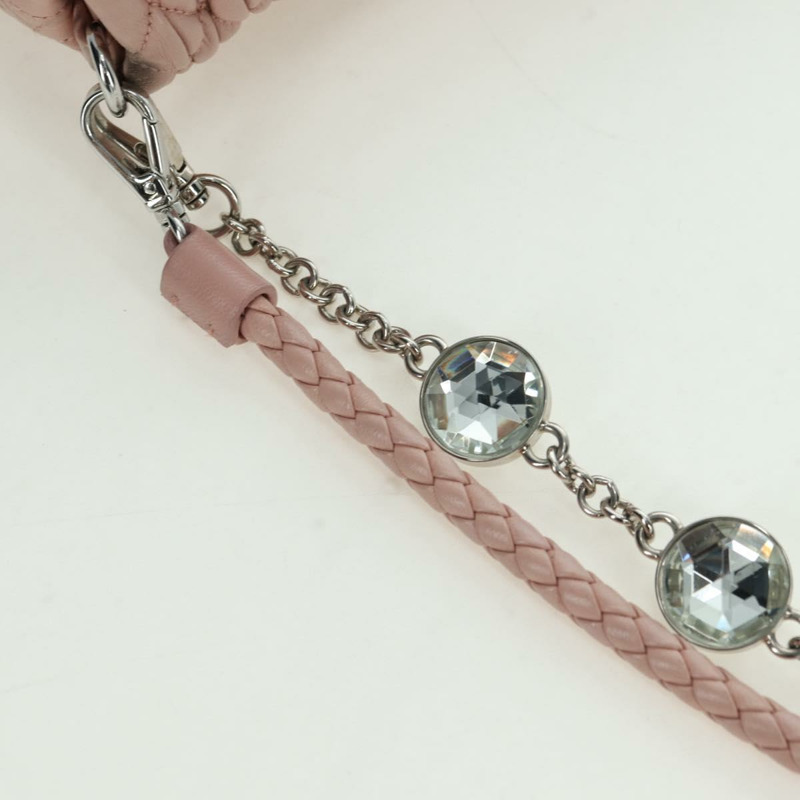 【日本直送】Miu Miu Matelasse 鏈條單肩包 皮革 2way 粉紅銀色 Auth 176382SAM-13