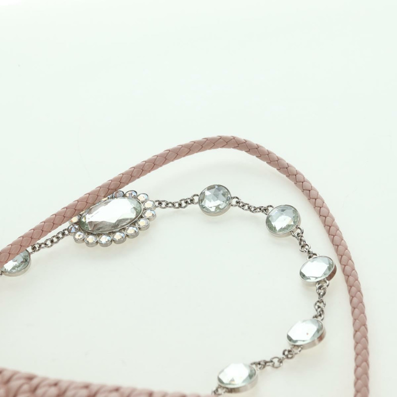 【日本直送】Miu Miu Matelasse 鏈條單肩包 皮革 2way 粉紅銀色 Auth 176382SAM-15