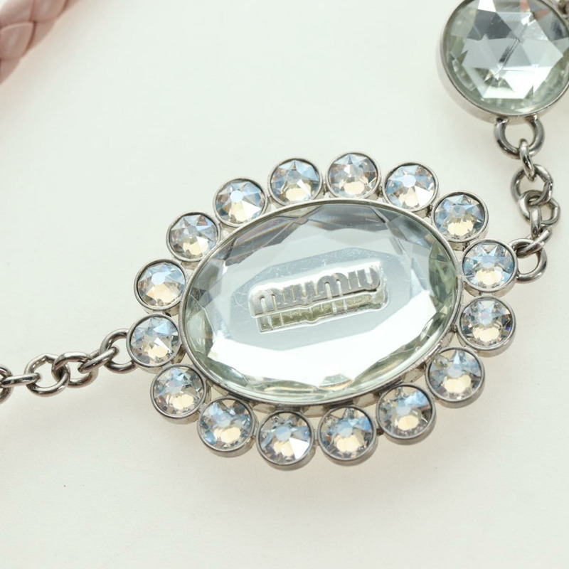 【日本直送】Miu Miu Matelasse 鏈條單肩包 皮革 2way 粉紅銀色 Auth 176382SAM-16