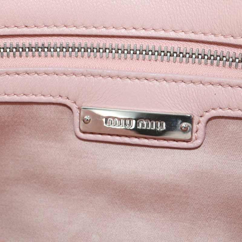 【日本直送】Miu Miu Matelasse 鏈條單肩包 皮革 2way 粉紅銀色 Auth 176382SAM-23