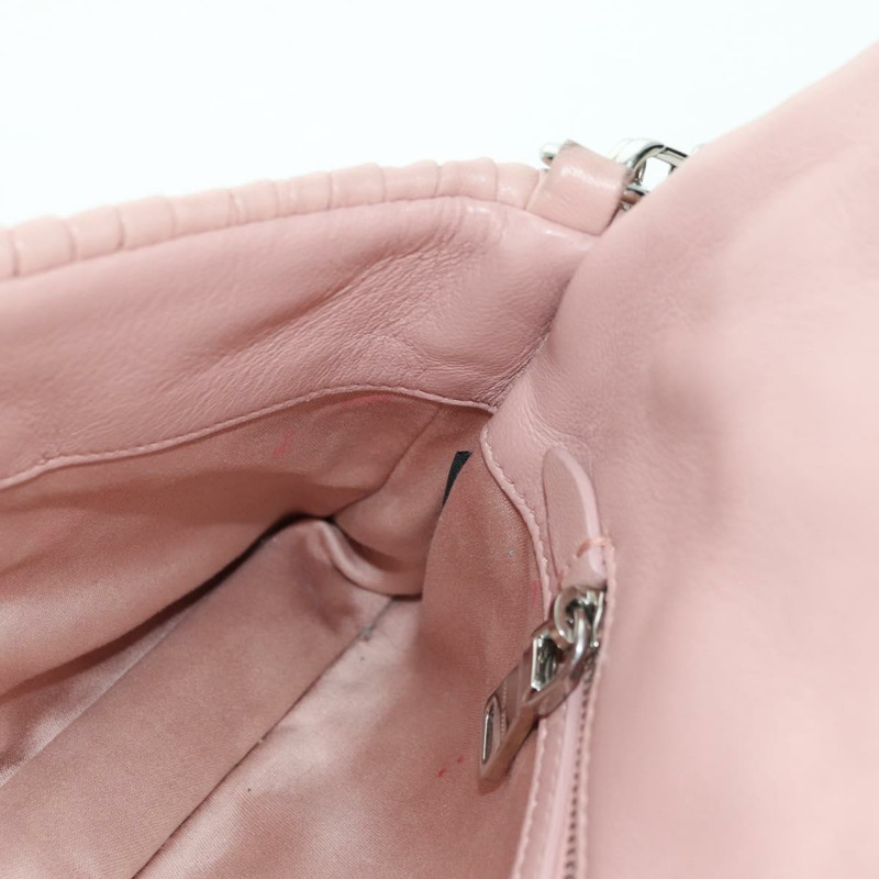 【日本直送】Miu Miu Matelasse 鏈條單肩包 皮革 2way 粉紅銀色 Auth 176382SAM-24