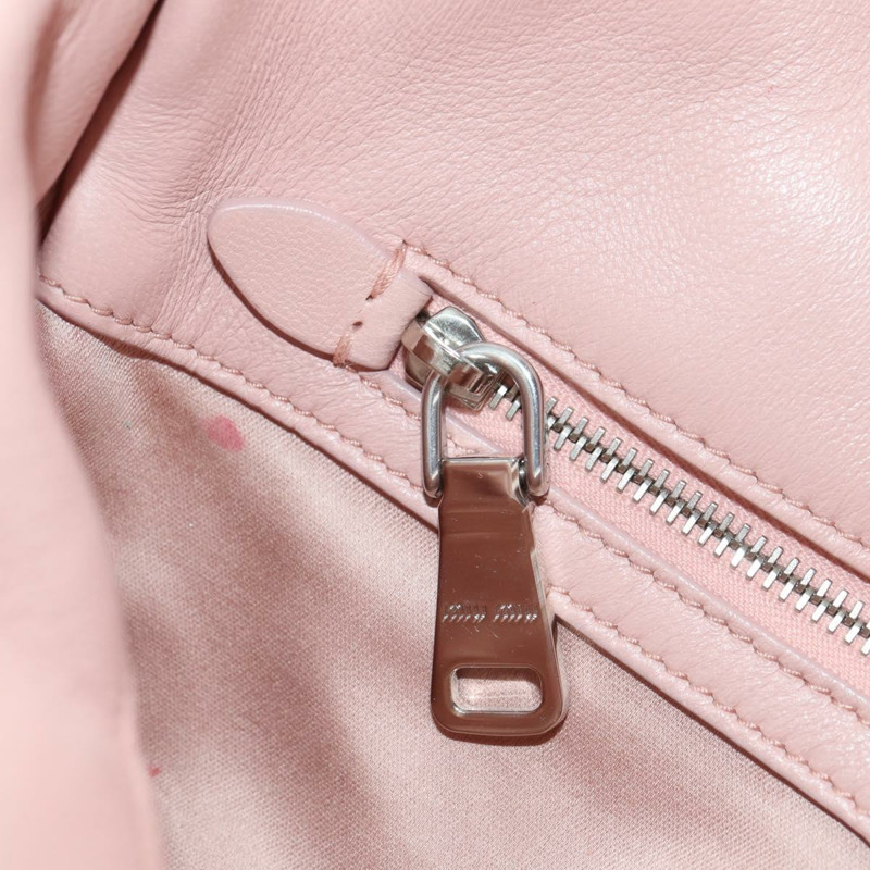 【日本直送】Miu Miu Matelasse 鏈條單肩包 皮革 2way 粉紅銀色 Auth 176382SAM-26