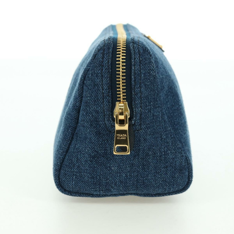 【日本直送】PRADA 手拿包 牛仔藍 金色 正品 yk20344SAM-2