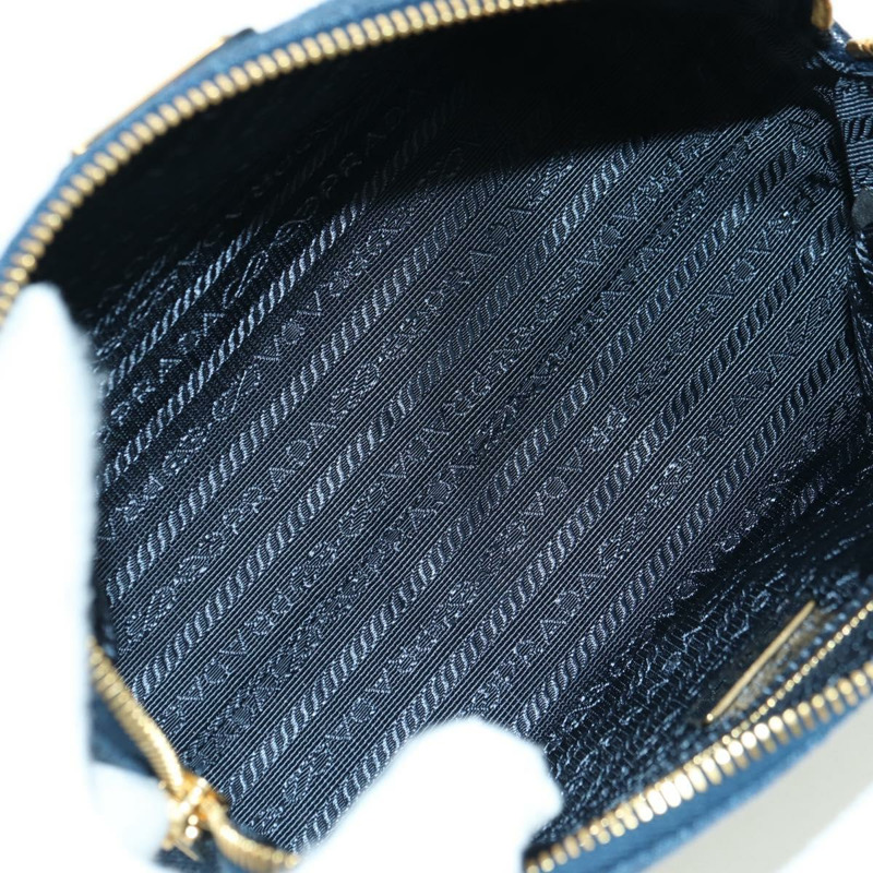 【日本直送】PRADA 手拿包 牛仔藍 金色 正品 yk20344SAM-8