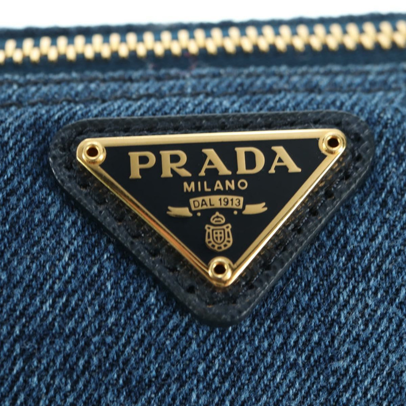 【日本直送】PRADA 手拿包 牛仔藍 金色 正品 yk20344SAM-16