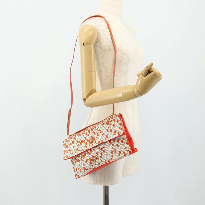 【日本直送】BOTTEGA VENETA 橙色皮革單肩包 正品 177445A-24