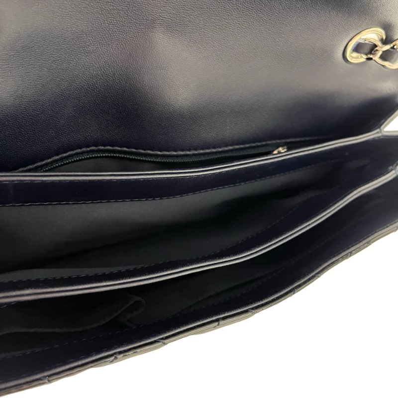 Used CHANEL Patent Leather FLAP Shoulder Bag Black PHW-8