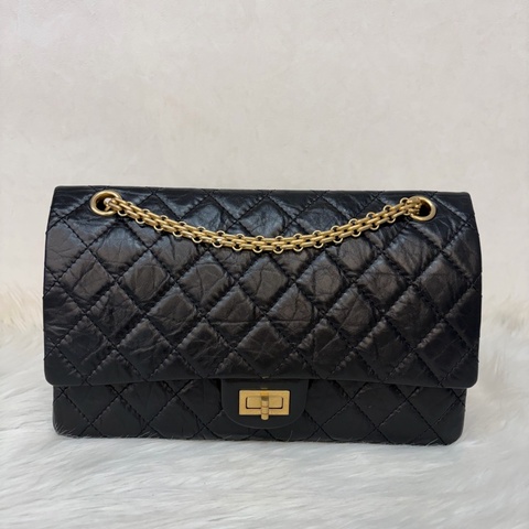 CHANEL A37587 黑色 牛皮 金鍊 28 coco 2.55 226 肩背包 斜背包