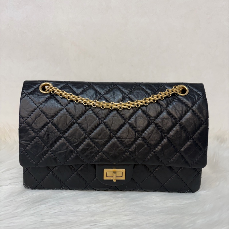 CHANEL A37587 黑色 牛皮 金鍊 28 coco 2.55 226 肩背包 斜背包-0