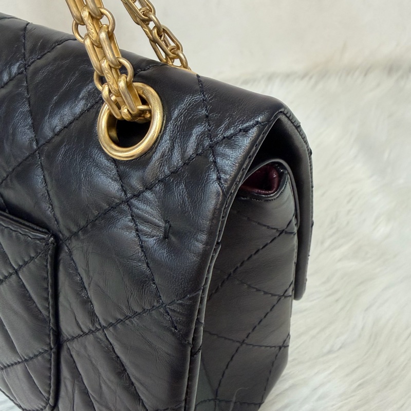 CHANEL A37587 黑色 牛皮 金鍊 28 coco 2.55 226 肩背包 斜背包-14