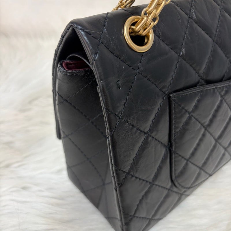 CHANEL A37587 黑色 牛皮 金鍊 28 coco 2.55 226 肩背包 斜背包-17