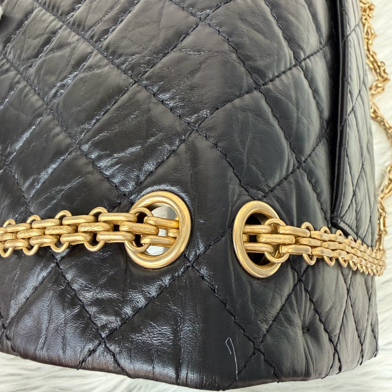 CHANEL A37587 黑色 牛皮 金鍊 28 coco 2.55 226 肩背包 斜背包-18