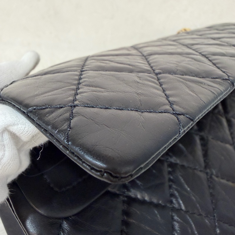 CHANEL A37587 黑色 牛皮 金鍊 28 coco 2.55 226 肩背包 斜背包-21