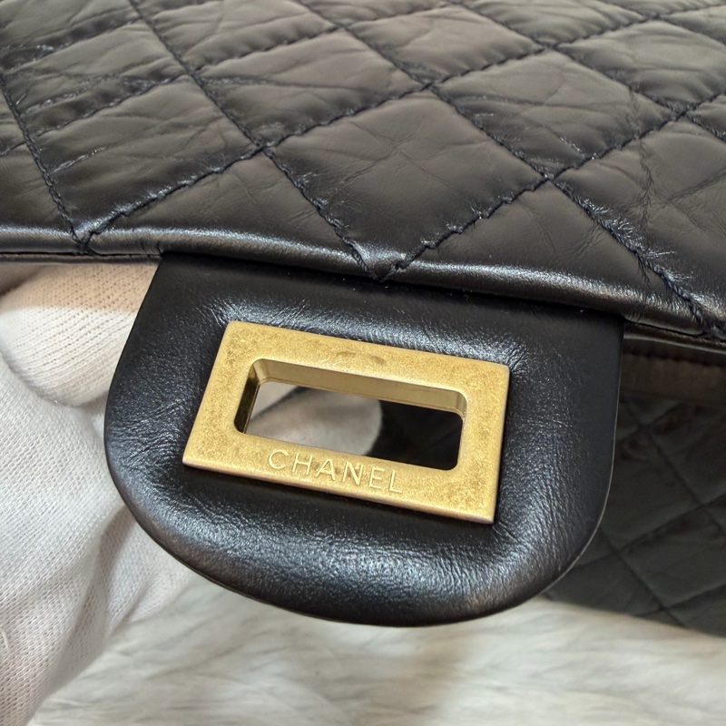 CHANEL A37587 黑色 牛皮 金鍊 28 coco 2.55 226 肩背包 斜背包-22