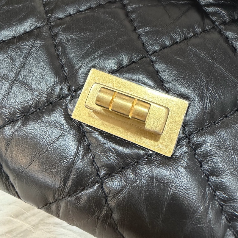 CHANEL A37587 黑色 牛皮 金鍊 28 coco 2.55 226 肩背包 斜背包-25