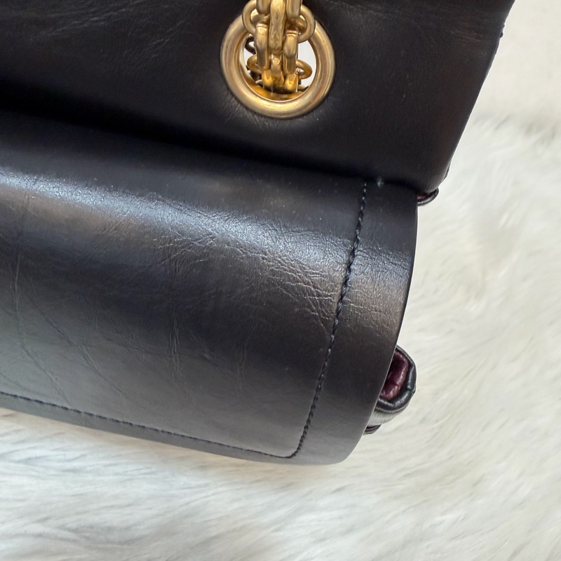 CHANEL A37587 黑色 牛皮 金鍊 28 coco 2.55 226 肩背包 斜背包-29