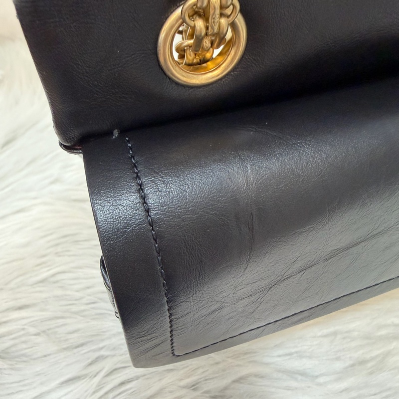 CHANEL A37587 黑色 牛皮 金鍊 28 coco 2.55 226 肩背包 斜背包-30