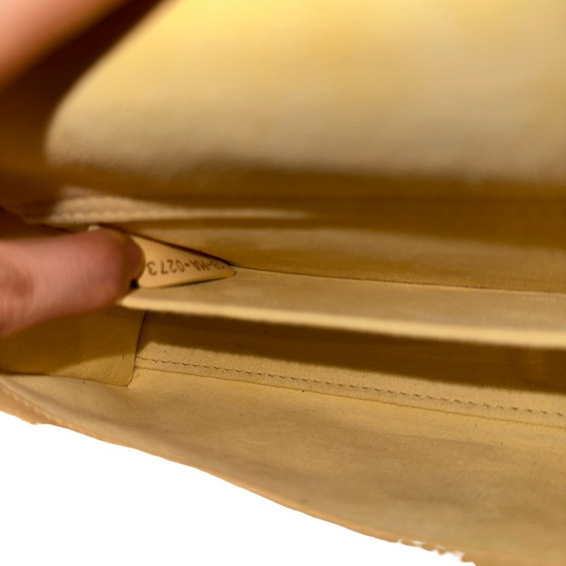 Used DIOR Lambskin Leather LADY D-JOY MINI Two Way Shoulder Bag Yellow PHW-5