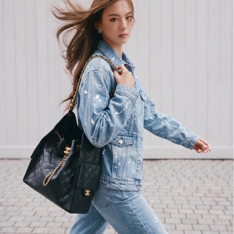 Chanel/香奈兒 25bag鴛鴦金銀鏈油臘皮中號 全新全套未使用 尺寸40*30*15