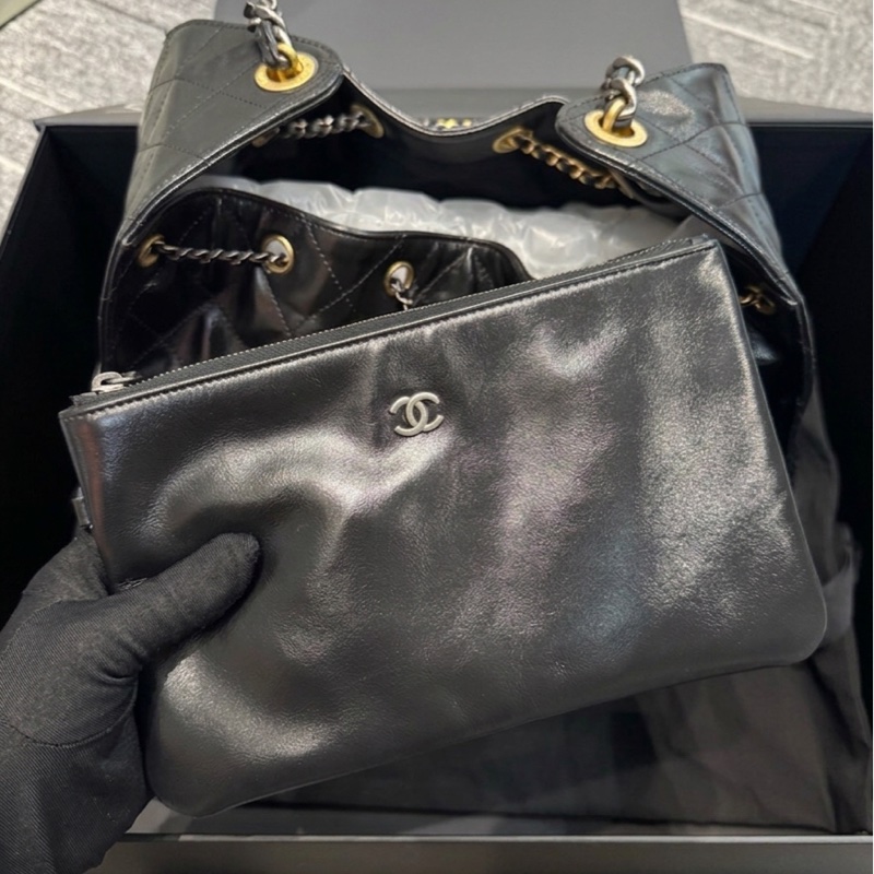 Chanel/香奈兒 25bag鴛鴦金銀鏈油臘皮中號 全新全套未使用 尺寸40*30*15-8