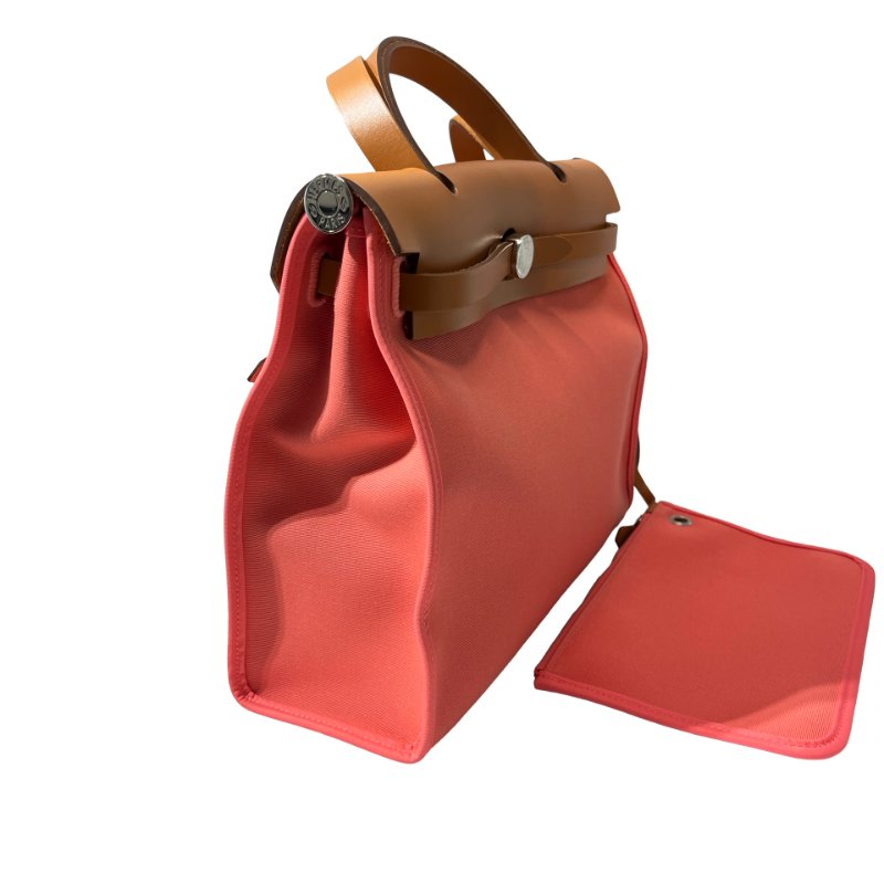 Used HERMÈS Herbag 31 Cross Body Bag Pink Brown PHW-5