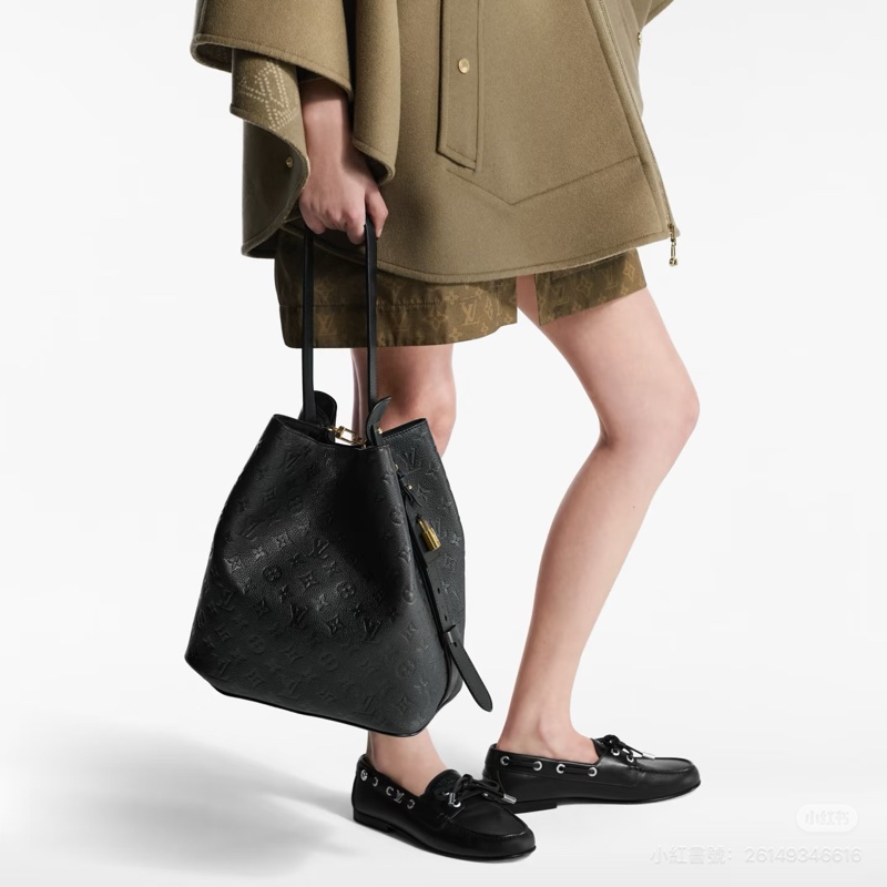 Louis Vuitton路易威登NeoNoé中號黑金壓紋老花牛皮水桶包🪣-4