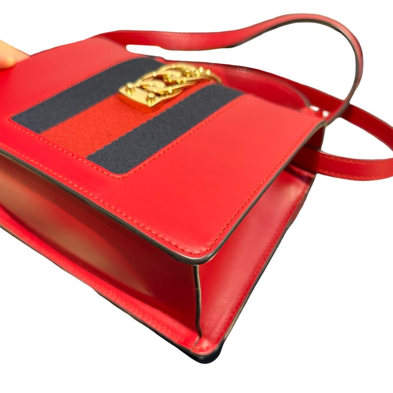 Used GUCCI SYLVIE Cross Body Bag Red GHW-7