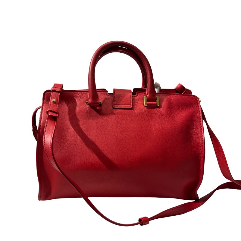 Used SAINT LAURENT Two Way Shoulder Bag Red GHW-2