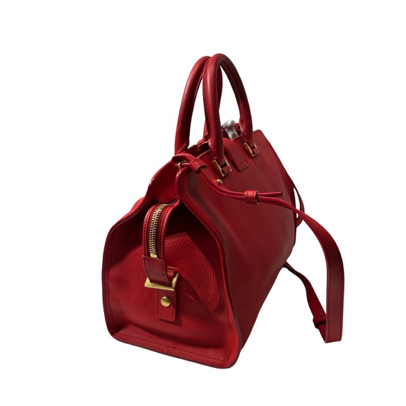 Used SAINT LAURENT Two Way Shoulder Bag Red GHW-4