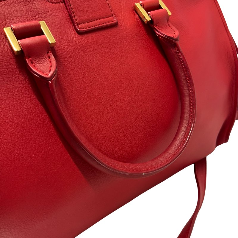 Used SAINT LAURENT Two Way Shoulder Bag Red GHW-5