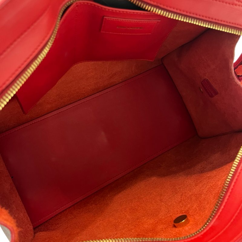 Used SAINT LAURENT Two Way Shoulder Bag Red GHW-9